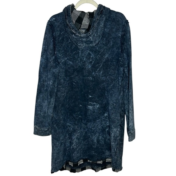 Signet Acid Wash Studded Ripped Long Sleeve Hooded Dress - Picture 2 of 10